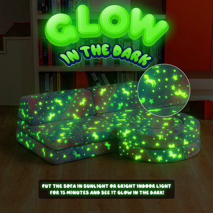 AWQM Modular Kids Play Sofa, Glow-in-the-Dark Nugget Sofa, 28D Sponge Kids Sofa