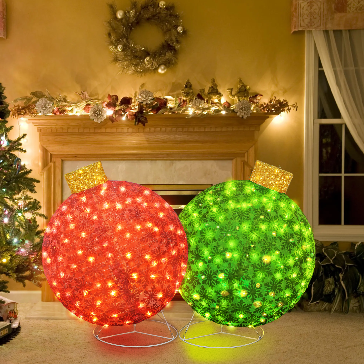 AWQM  2 Piece Light Up Pop Up Christmas Decorations Outdoor Holiday Decorations