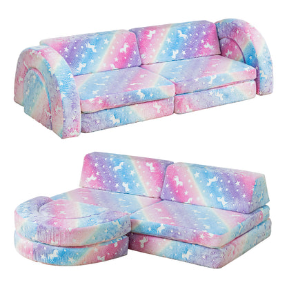 AWQM Modular Kids Play Sofa, Glow-in-the-Dark Nugget Sofa, 28D Sponge Kids Sofa