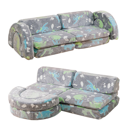 AWQM Modular Kids Play Sofa, Glow-in-the-Dark Nugget Sofa, 28D Sponge Kids Sofa