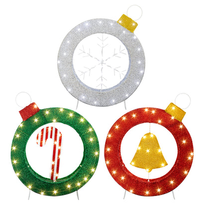 AWQM Christmas metal ring decoration three-piece set