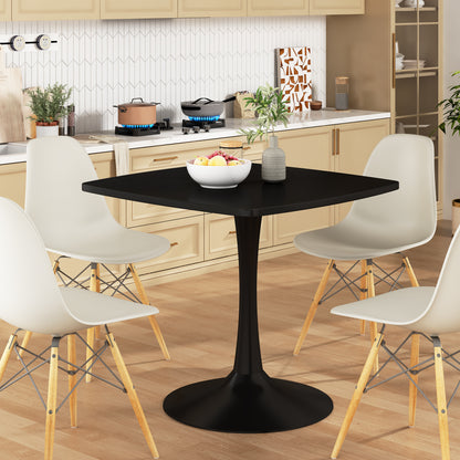 AWQM 31.5" Square Dining Table, Mid-Century Modern Square Pedestal Table for 2-4 Person, 0.71" Desktop Thickness & Metal Base, Small Kitchen Table Tulip Table Easy Assembled Save Space Leisure Coffee Breakfast Table ( 31.5" L X 31.5" W X 29" H )