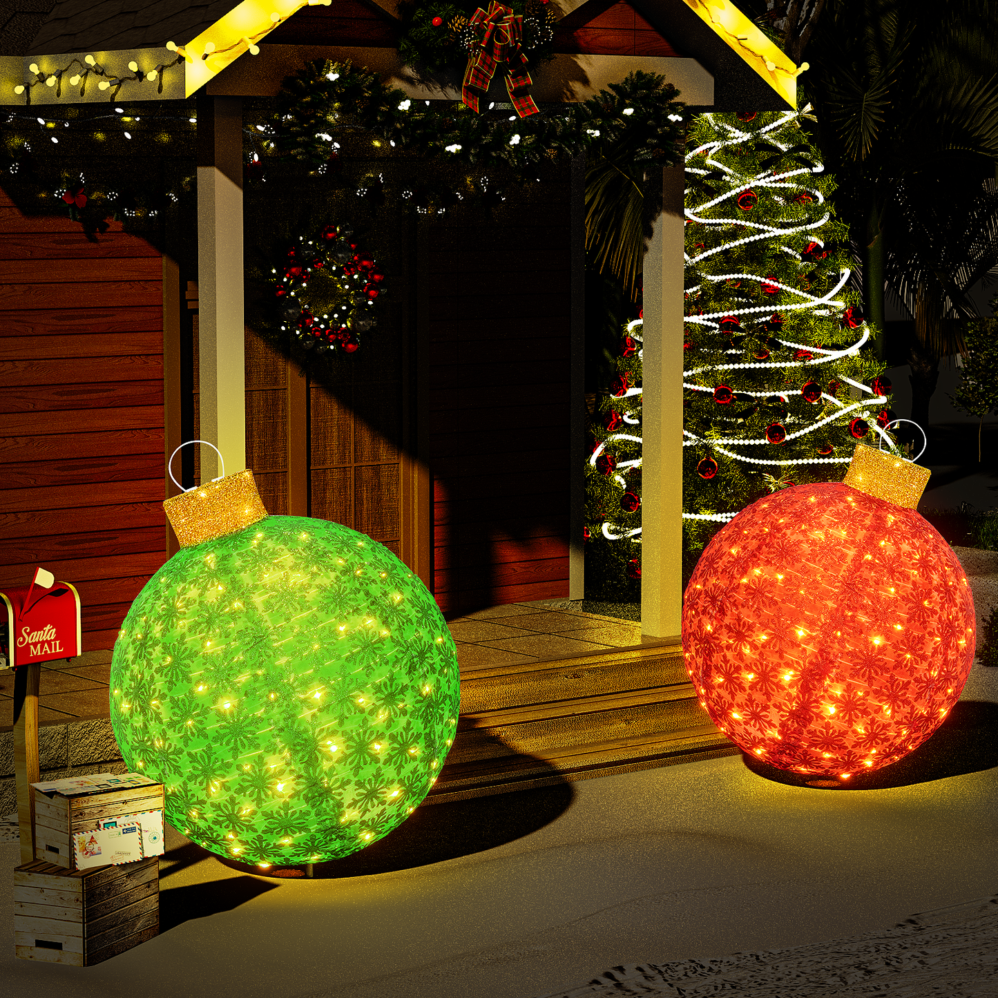 AWQM 2 Light Up Pop Up Retractable Christmas Decorations