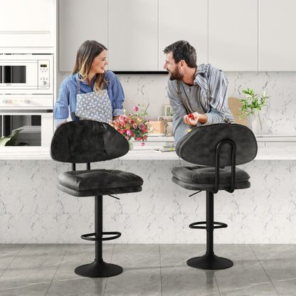 AWQM Modern Wine Back Upholstered Bar Stool Ergonomic