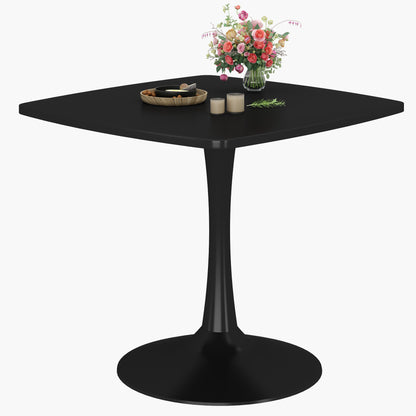 AWQM 31.5" Square Dining Table, Mid-Century Modern Square Pedestal Table for 2-4 Person, 0.71" Desktop Thickness & Metal Base, Small Kitchen Table Tulip Table Easy Assembled Save Space Leisure Coffee Breakfast Table ( 31.5" L X 31.5" W X 29" H )