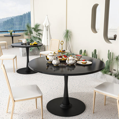 AWQM 39" Round Dining Table – Modern MDF Top with Metal Pedestal Base, Tulip Style Table for 4-6 People