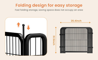 AWQM Outdoor Dog Fence, 8 Panel Dog Fence 31 Inch Small Dog Pet Fence