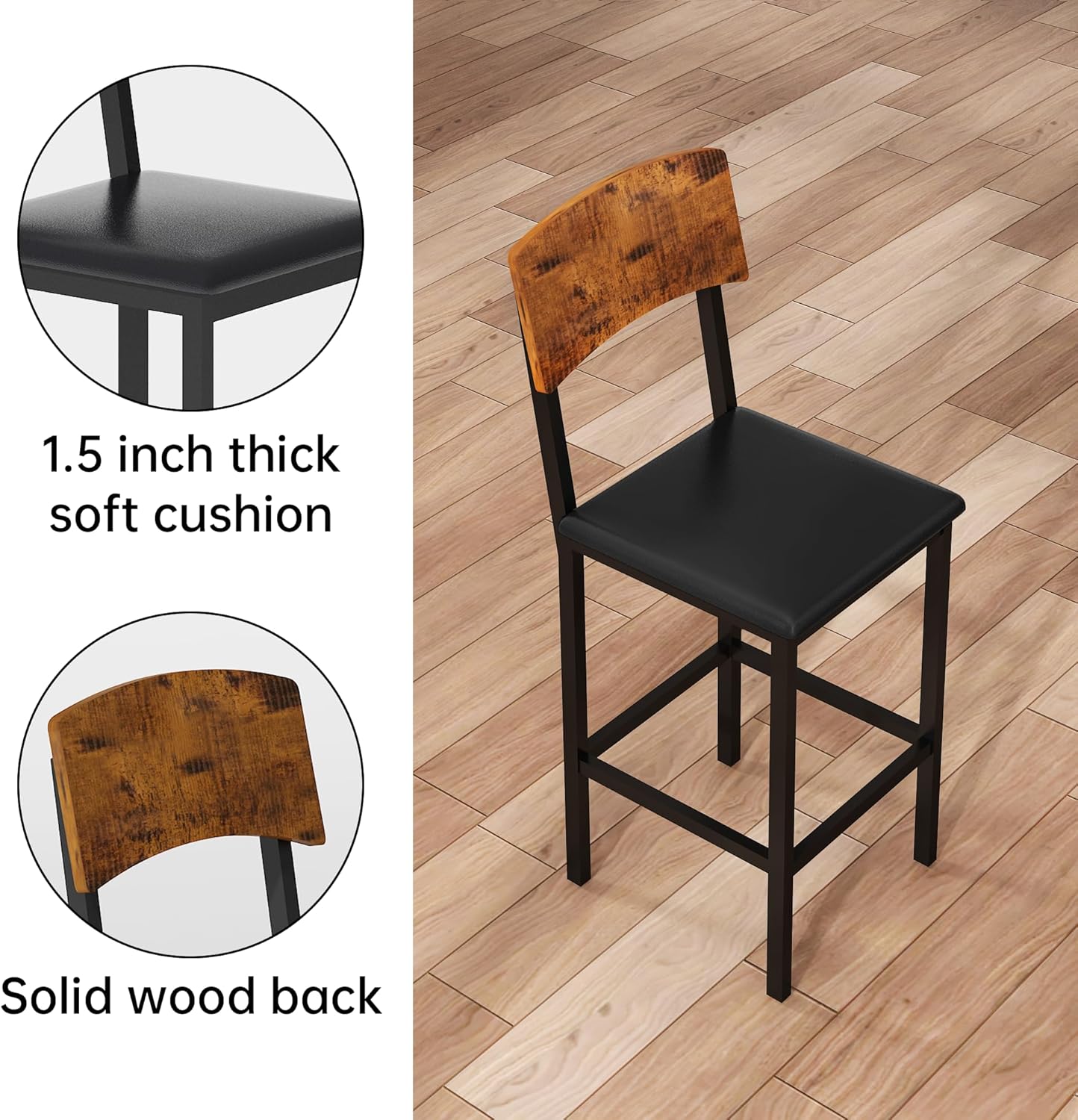 AWQM 5 Piece Dining Table Set, Dining Table Set for 4, Marble Table and 4 Upholstered Leather Chairs, Compact Dining Table Set for Small Spaces, Apartments, Kitchens, Dining Rooms. White