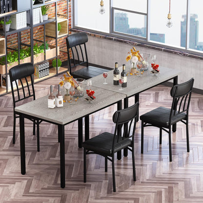 AWQM 3 Piece Dining Table Set for 2, Small Industrial Kitchen Table and 2 Chairs, Kitchen Breakfast Dining Table Set, Breakfast Table Set for Dining Room, Living Room, Apartment, Small Space
