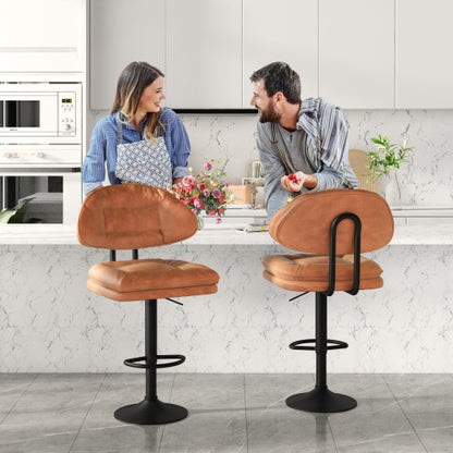 AWQM Modern Wine Back Upholstered Bar Stool Ergonomic