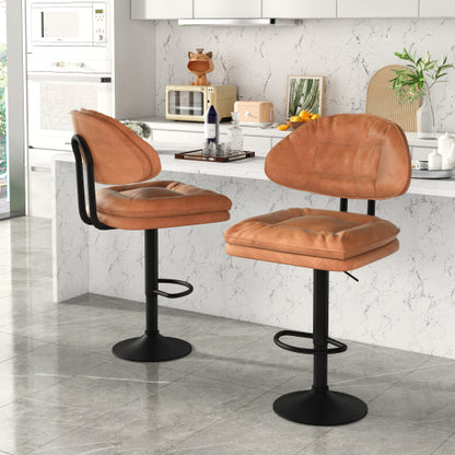 AWQM Modern Wine Back Upholstered Bar Stool Ergonomic