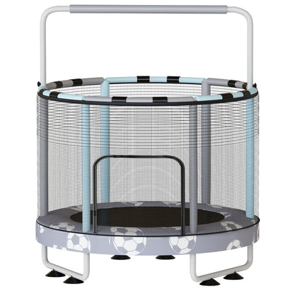 AWQM 55" 7-in-1 Round Trampoline for Kids Boys & Girls Ages 1-8, Indoor & Outdoor Trampoline for Fun, Adjustable Height Handrail ＆ Enclosed Safety Net ＆ Durable Designs for Toddlers Children