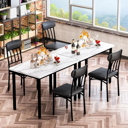 AWQM 3 Piece Dining Table Set for 2, Small Industrial Kitchen Table and 2 Chairs, Kitchen Breakfast Dining Table Set, Breakfast Table Set for Dining Room, Living Room, Apartment, Small Space