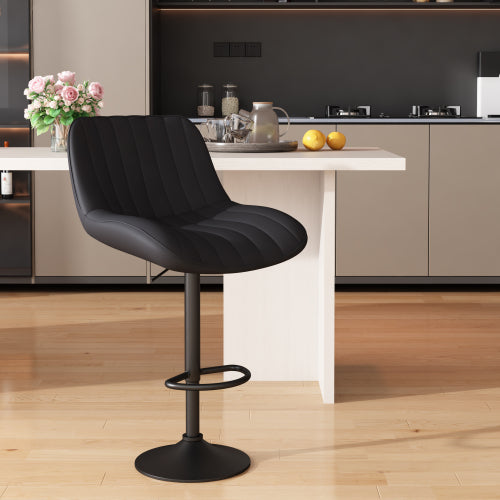 AWQM Modern Bar Stool Adjustable Faux Leather Upholstered Swivel