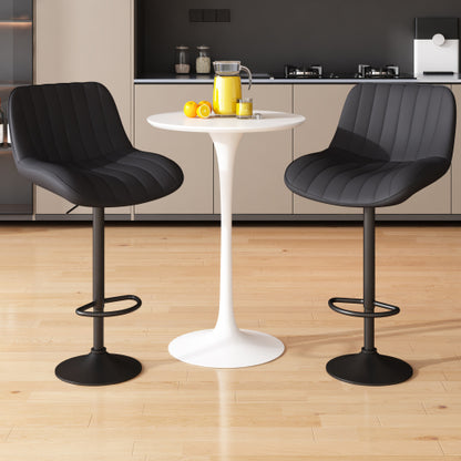 AWQM Modern Bar Stool Adjustable Faux Leather Upholstered Swivel