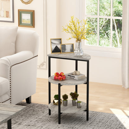 AWQM Faux Marble Table Set,Coffee Table & 2 Side Table, Faux Marble Tabletop and Metal Frame, 3 Piece Table Sets, for Living Room Apartment