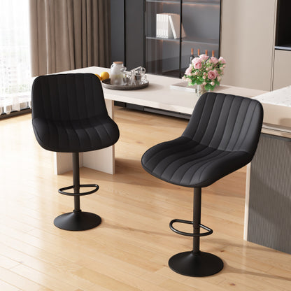 AWQM Modern Bar Stool Adjustable Faux Leather Upholstered Swivel