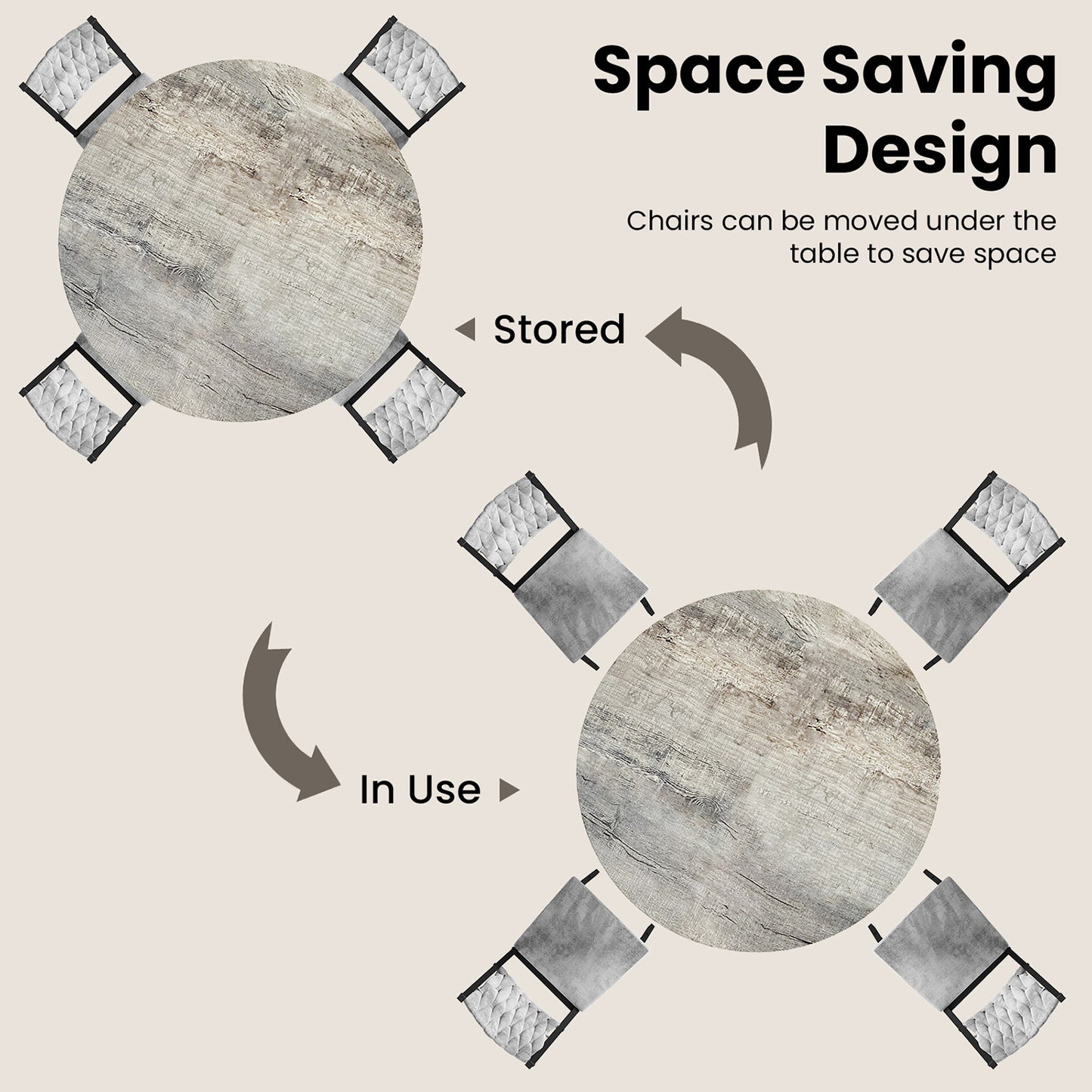 AWQM Round Dining Table Set for 4, Kitchen Dining Table Set, Round Dining Table Set for Small Space.