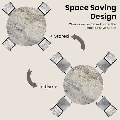 AWQM Round Dining Table Set for 4, Kitchen Dining Table Set, Round Dining Table Set for Small Space.