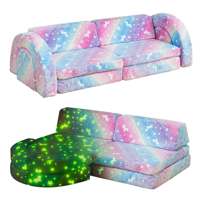 AWQM Modular Kids Play Sofa, Glow-in-the-Dark Nugget Sofa, 28D Sponge Kids Sofa