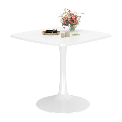 AWQM 31.5" Square Dining Table, Mid-Century Modern Square Pedestal Table for 2-4 Person, 0.71" Desktop Thickness & Metal Base, Small Kitchen Table Tulip Table Easy Assembled Save Space Leisure Coffee Breakfast Table ( 31.5" L X 31.5" W X 29" H )