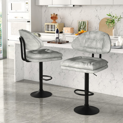 AWQM Modern Wine Back Upholstered Bar Stool Ergonomic