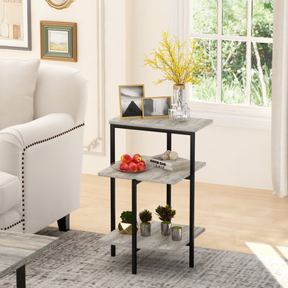 AWQM Faux Marble Table Set,Coffee Table & 2 Side Table, Faux Marble Tabletop and Metal Frame, 3 Piece Table Sets, for Living Room Apartment