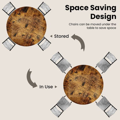 AWQM Round Dining Table Set for 4, Kitchen Dining Table Set, Round Dining Table Set for Small Space.