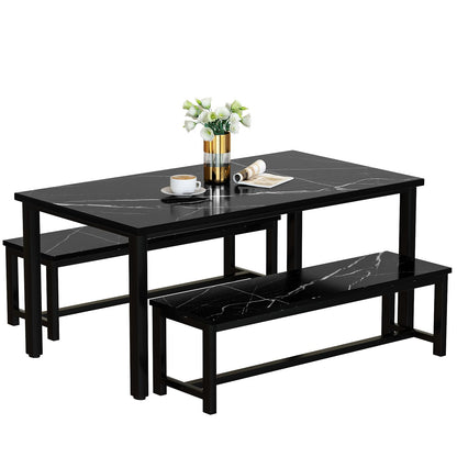 AWQM 43" Dining Table with Bench, 4-Person Dining Table Set