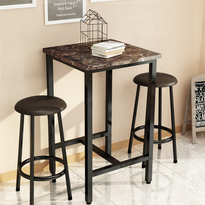 AWQM 3 Piece Bistro Table Set for 2, Kitchen Square Breakfast Table Set, Bar Table