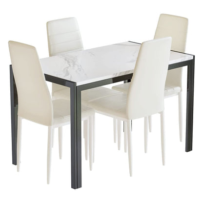 AWQM Faux Marble Dining Table Dining Set for 4