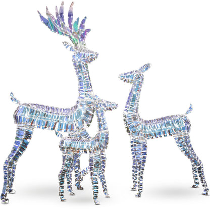 AWQM 3-Piece Christmas Reindeer Light Set, 50+80+100 LEDs