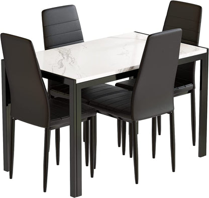 AWQM Faux Marble Dining Table Dining Set for 4