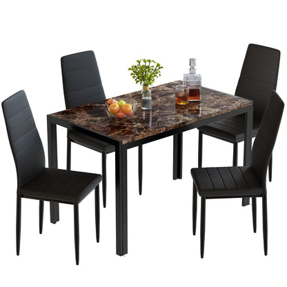 AWQM Faux Marble Dining Table Dining Set for 4