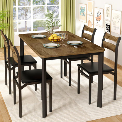 AWQM Modern Wooden Kitchen Table and Chairs Set, Dining Table Set for 4