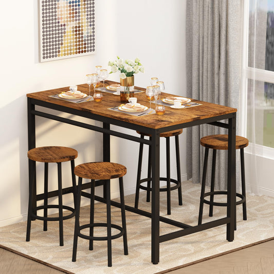 AWQM Industrial Dining Set Kitchen Table and Chairs for 4