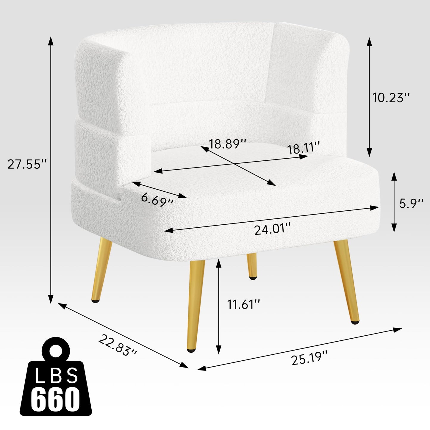 AWQM 2PCS Single Sofa Chair with High Resilience Foam and Sturdy Legs