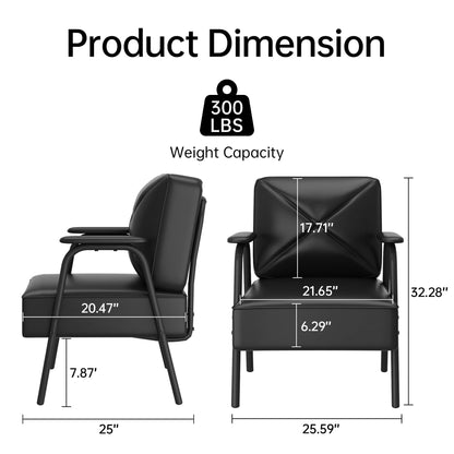 AWQM Mid-Century Modern Chairs (Set of 2) with Armrests