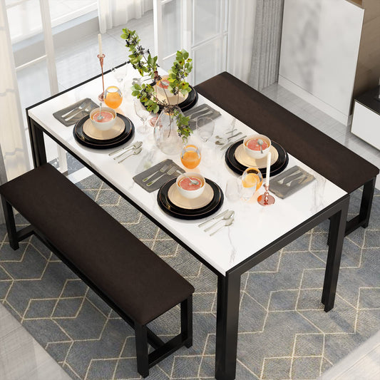 AWQM Marble Dining Table Set for 4 for 4 people