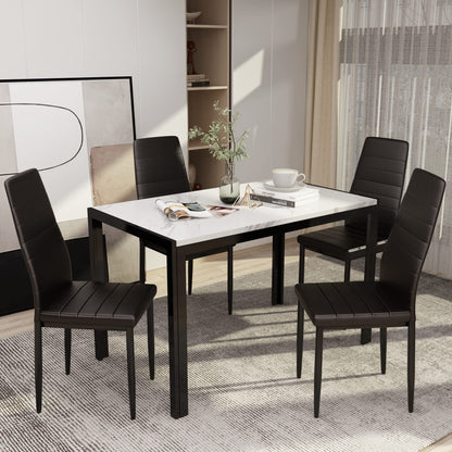 AWQM Faux Marble Dining Table Dining Set for 4