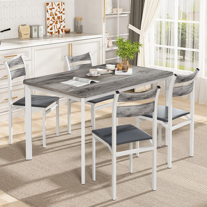 AWQM Modern Wooden Kitchen Table and Chairs Set, Dining Table Set for 4