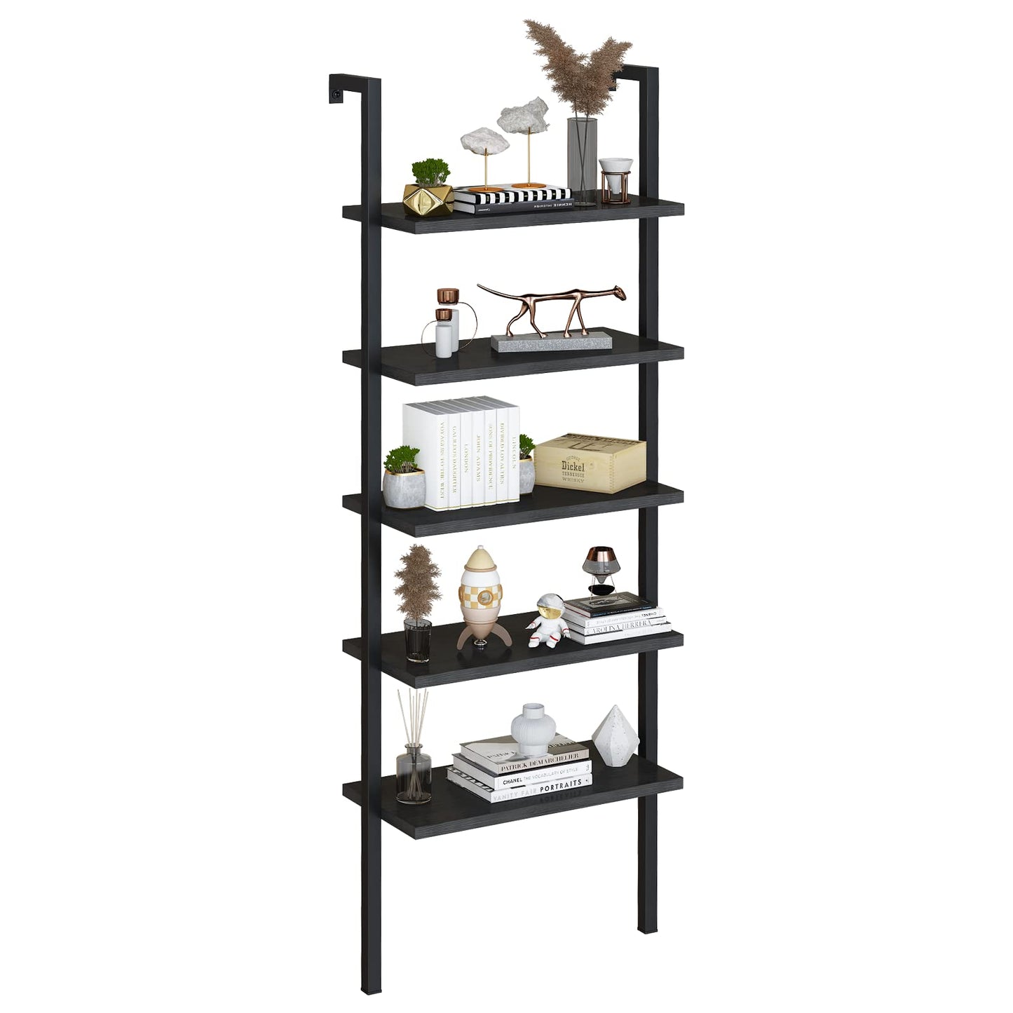 AWQM Wall Mounted Bookcase, 2 Piece Industrial Trapezoidal Bookcase