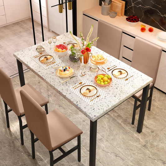 AWQM faux marble dining table and chairs