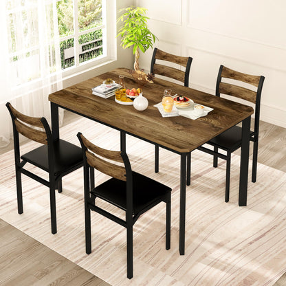 AWQM Modern Wooden Kitchen Table and Chairs Set, Dining Table Set for 4