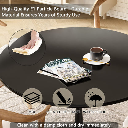 AWQM Modern Marble Round Dining Table for 4-6 People