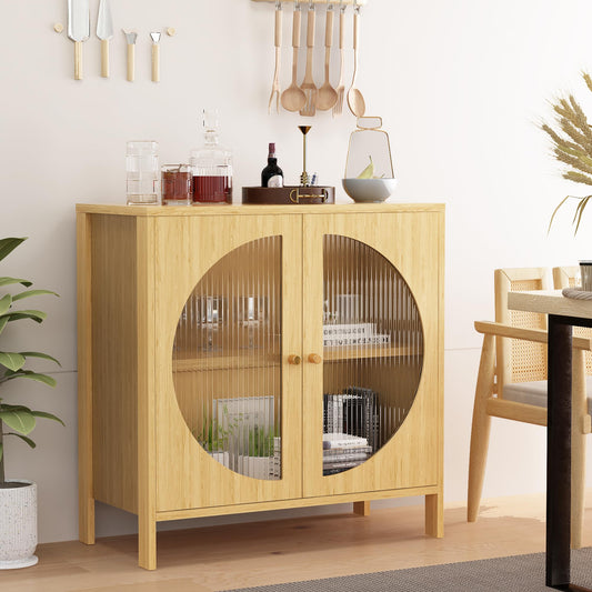 AWQM Decorative Storage Cabinet with Glass Doors