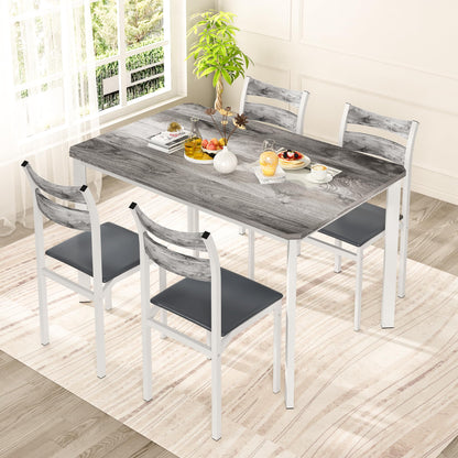 AWQM Modern Wooden Kitchen Table and Chairs Set, Dining Table Set for 4