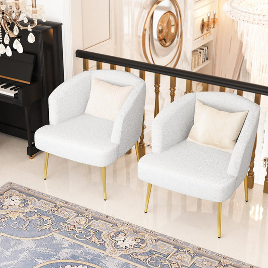 AWQM Sofa Chair with Armrests and Gold Legs