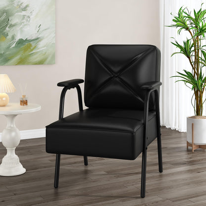 AWQM Sofa Chair, PU Leather Casual Armchair, Mid-Century Modern Sofa Chair