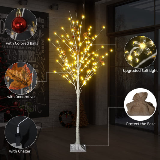 AWQM  3 Piece LED Holiday Tree Warm White Light Cherry Blossom Illuminated Tree